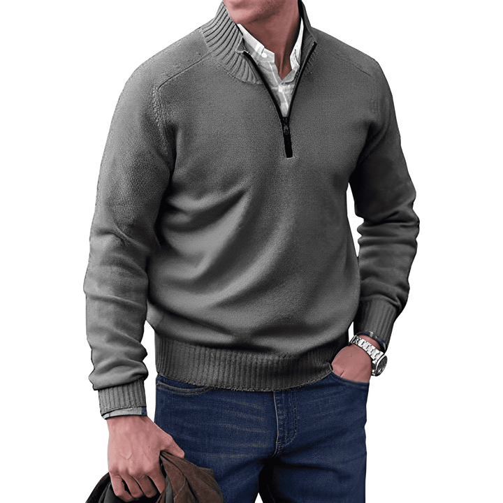 Eric - Elegant Cotton Sweater with Zipper