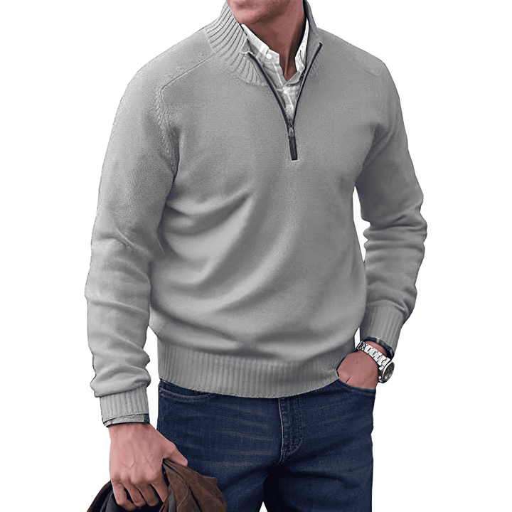 Eric - Elegant Cotton Sweater with Zipper