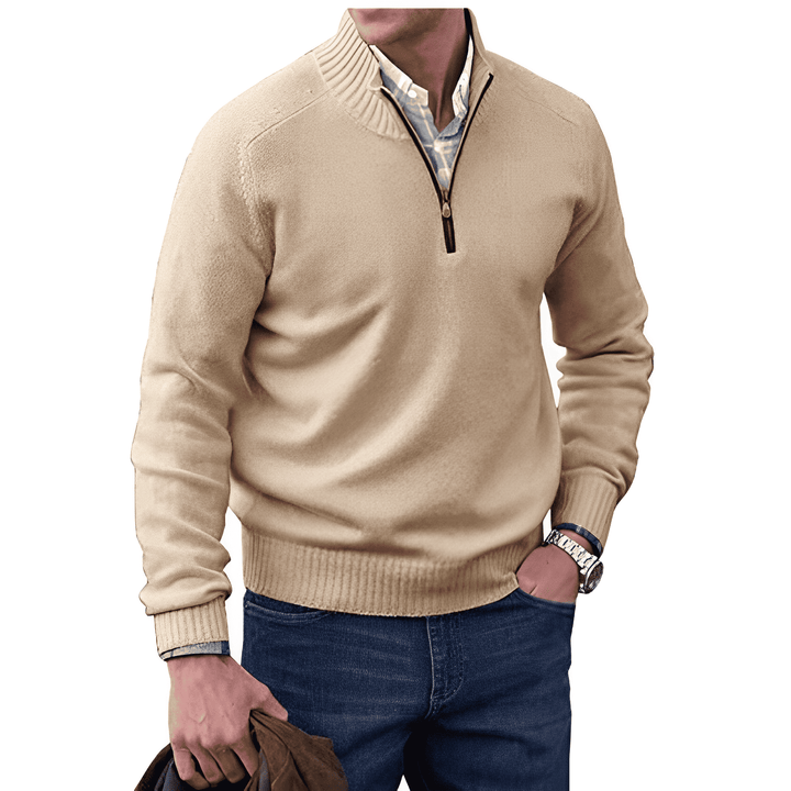 Eric - Elegant Cotton Sweater with Zipper