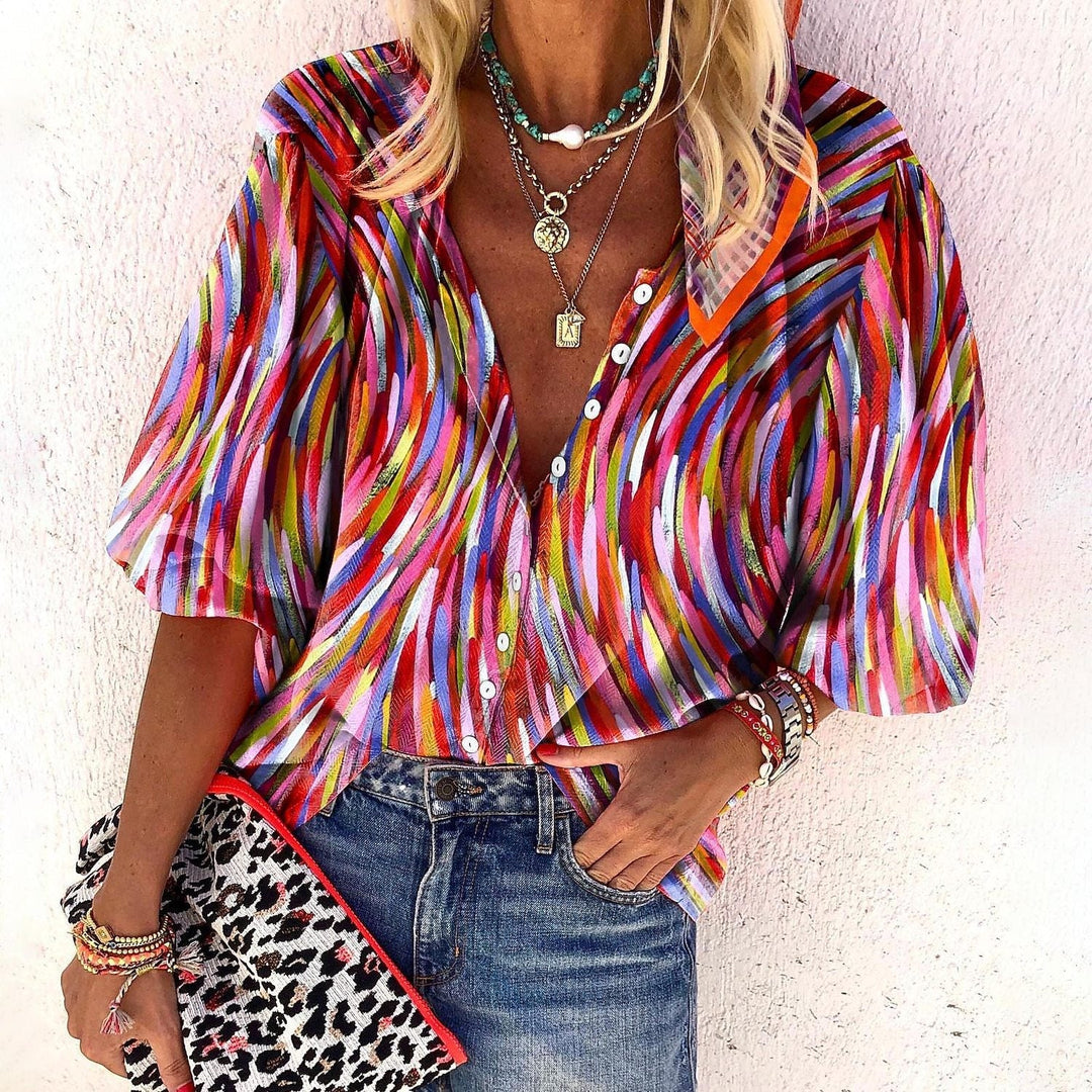 Kara -  Vibrant Bohemian Blouse