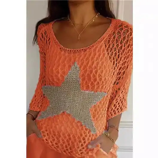 Kimberly - Round Neck Crochet Top