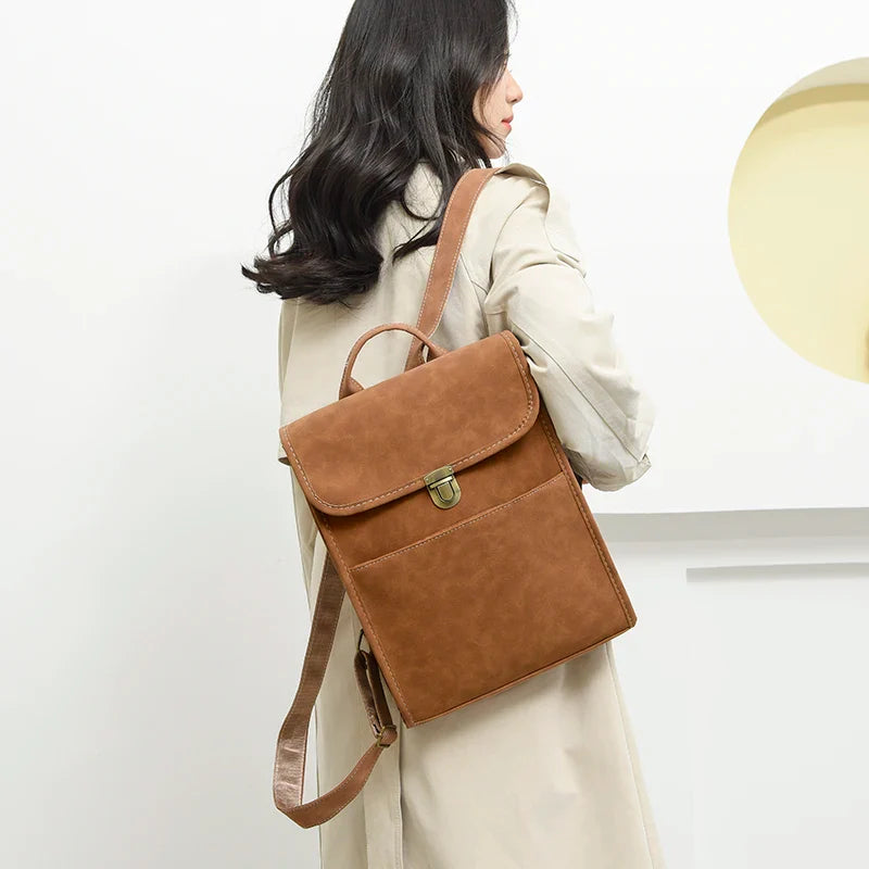 Abby | Suede Leather Backpack