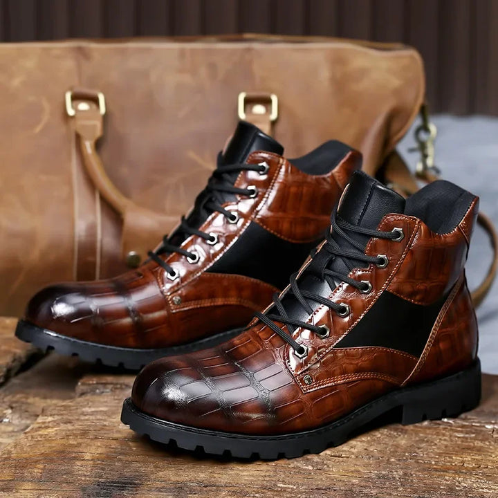 Dante Ferrara - Croc Leather Boots