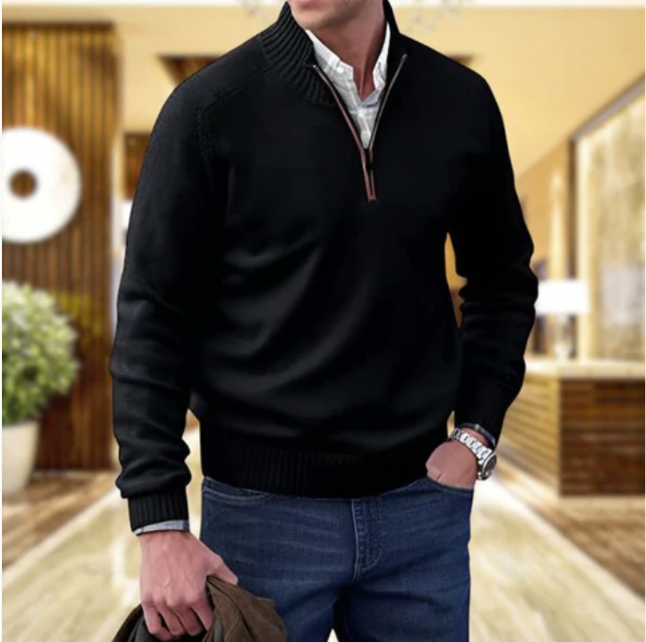 Eric - Elegant Cotton Sweater with Zipper