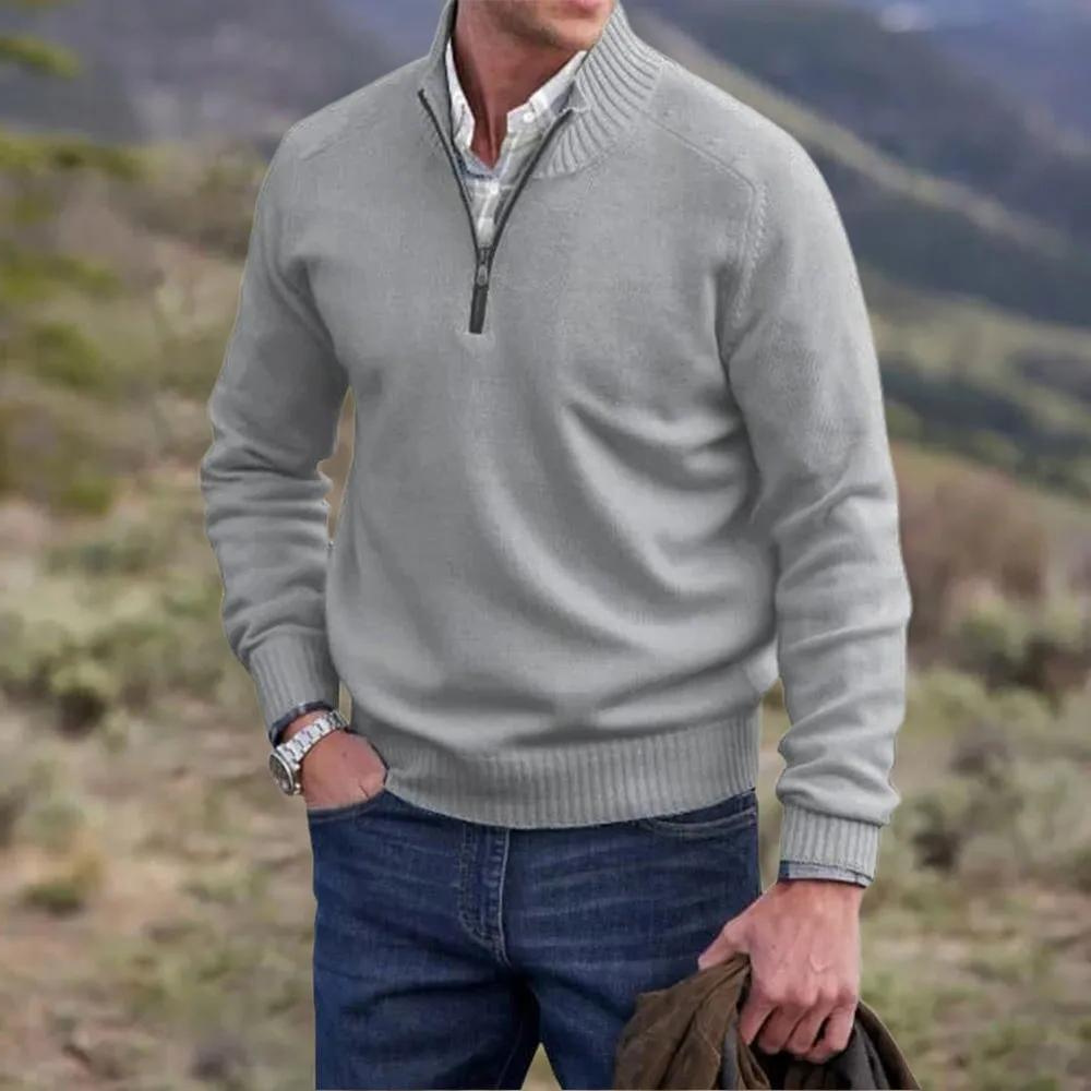 Eric - Elegant Cotton Sweater with Zipper