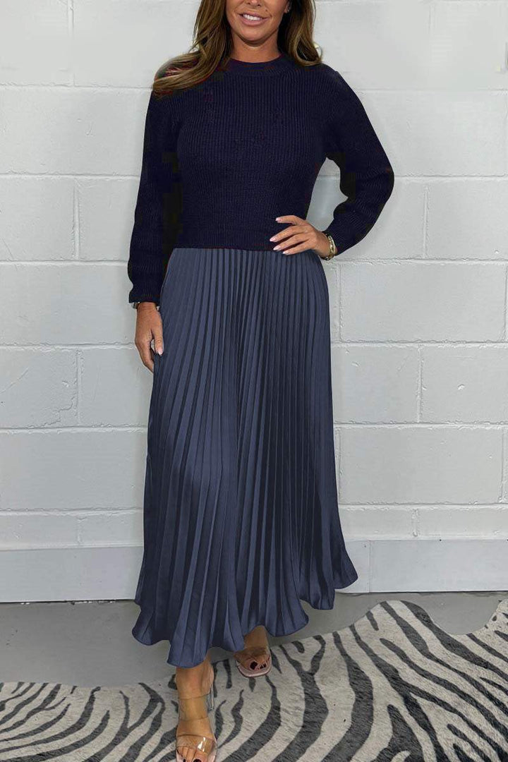 Marley - Long Pullover with Pleated Skirt Set