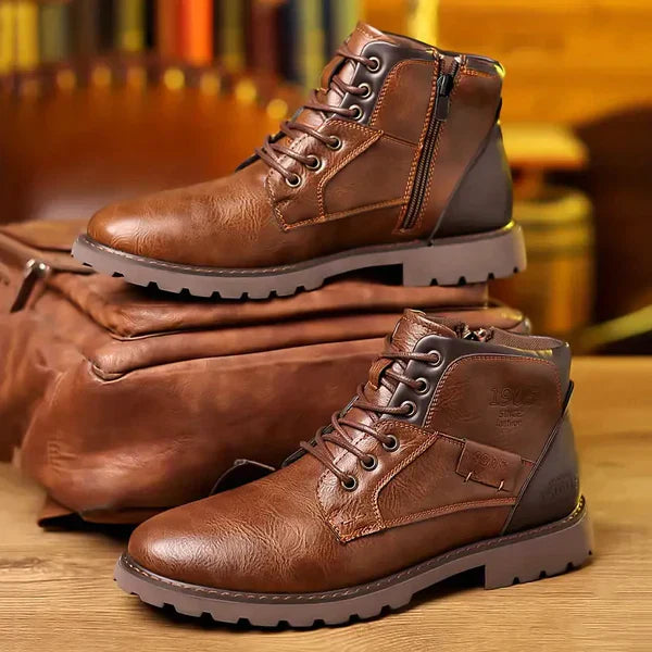 Harrison - Rugged Leather Lace-Up Boots