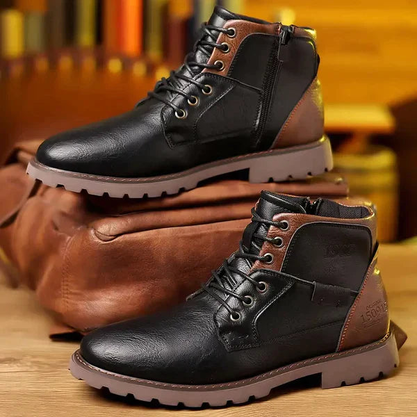 Harrison - Rugged Leather Lace-Up Boots