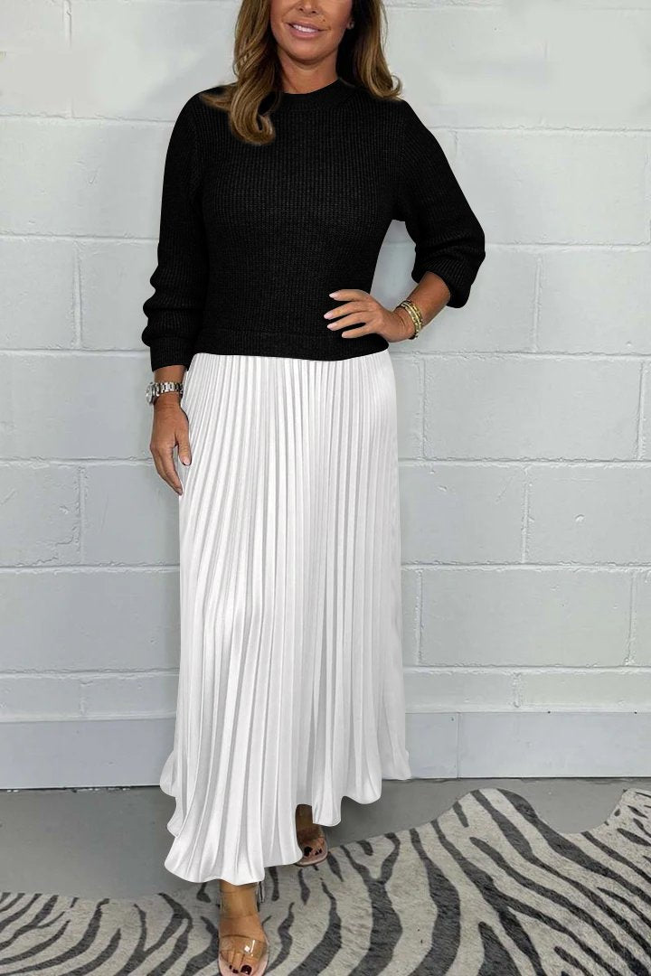 Marley - Long Pullover with Pleated Skirt Set