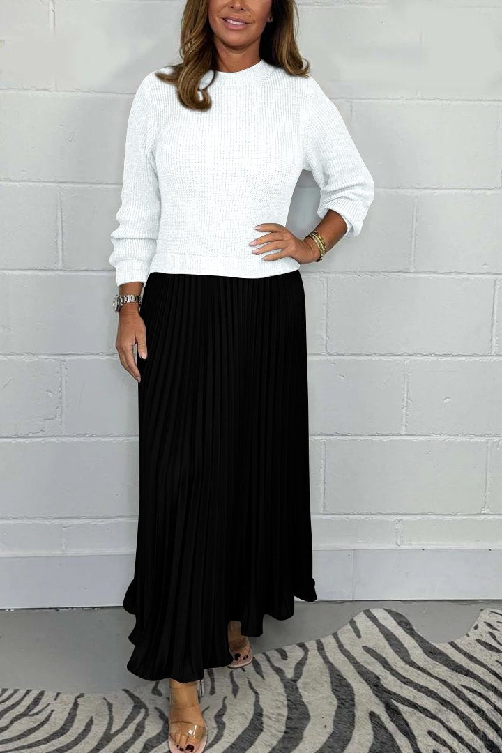 Marley - Long Pullover with Pleated Skirt Set